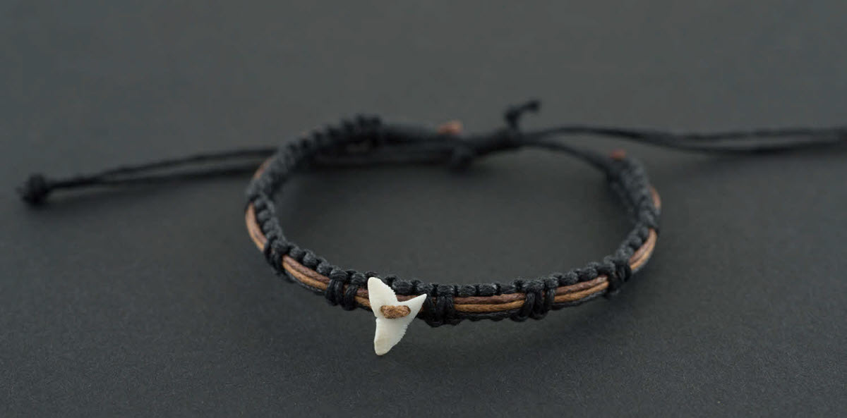 Collier Pendentif Queue De Requin - Fil Ciré Réglable | Bijou D'amitié Homme Femme | Accessoire été Plage - 5