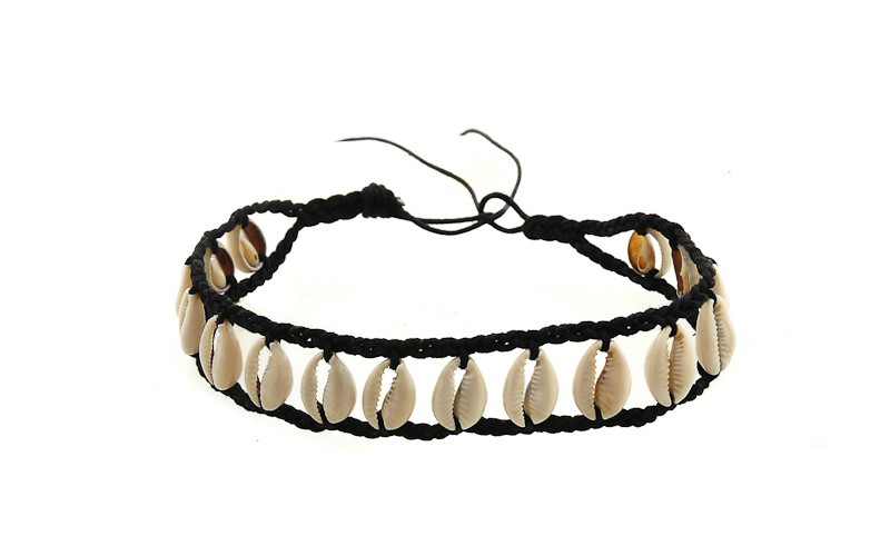 Collier Bandeau Ornement De Tête Vintage - Coquillages & Cauris De Tahiti - Années 50