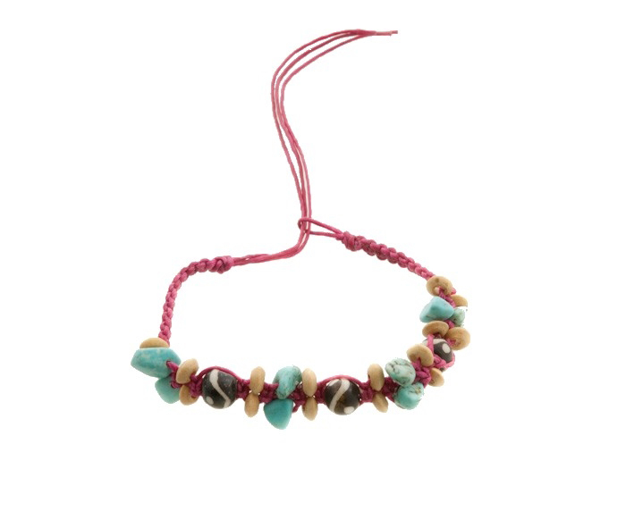 Bracelet Brésilien D’amitié Tressé - Perles Roses, Multicolore, Unisexe, Neuf Sans Emballage