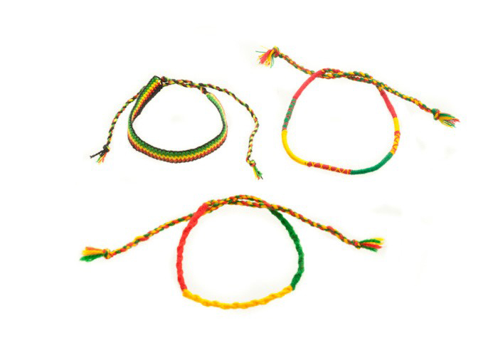 LOT DE 3 BRACELET BRESILIEN AMITIE FIL COTON NYLON TRESSE JAMAIQUE