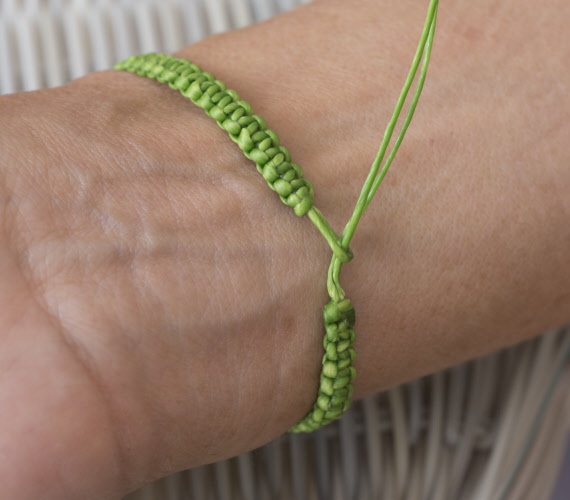 Bracelet Tressé Fil De Coton Bracelet brésilien fil coton tressé ciré -Bahia Souhait-vert prairie 21154