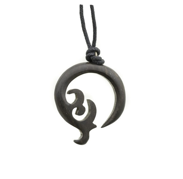 Collier Pendentif Tiki Polynésien - Bijou Fantaisie En Résine Marron, Unisexe, Neuf Avec étiquettes