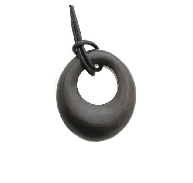 Pendentif Tribal En Bois - Style Celte Maori - Modèle A12, Noir, Unisexe - Fabriqué En France
