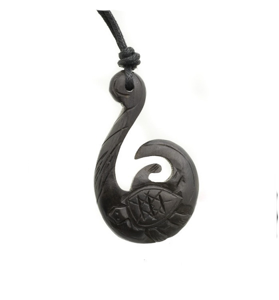 Pendentif Unisexe 2.5cm Pendentif Tortue Maori - Argent Sterling Plaqué Or - Symbole Protection - 2,5cm - Unisexe