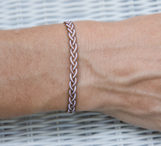 Bracelet Brésilien D'amitié En Fil De Coton Ciré - Tressé Avec Perles, Couleur Marron/multicolore | Neuf