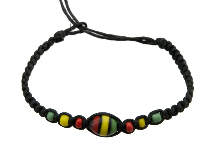 Bracelet Brésilien Rasta Reggae - Couleurs Vert, Rouge, Jaune, Noir, Neuf Sans Emballage