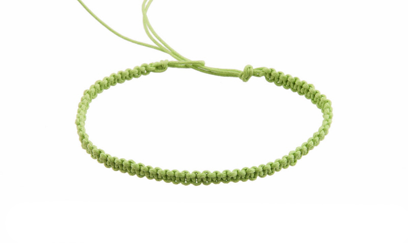 Bracelet brésilien fil coton tressé ciré -Bahia Souhait-couleur unie