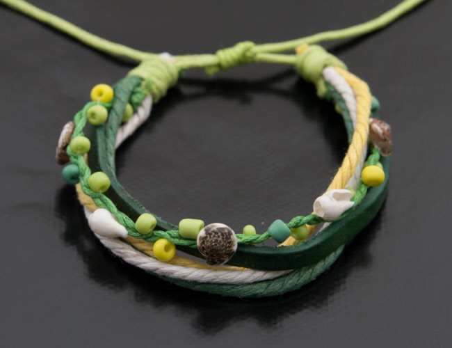 Bracelet Brésilien De L'amitié - Perles Coquillages Cauris Orange, Tissé Main, France