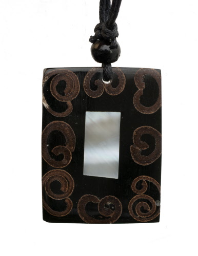 Pendentif Nacre - Bijou Fantaisie Vintage - Collier Sans Marque - Taille N°14