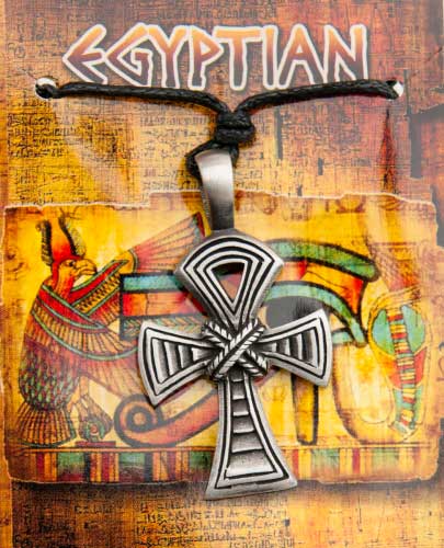 Collier Avec Pendentif Croix Ankh Africaine/égyptienne - Noir - Neuf Avec étiquettes