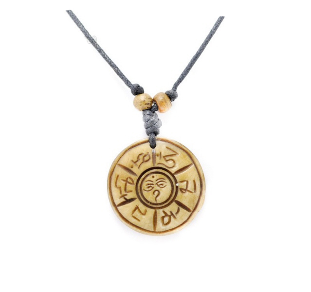 Bijoux yoga ★ collier et pendentif OM MANI PADME HUM 17mm
