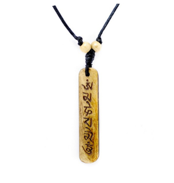 YIZITU Collier urne funéraire mantra bouddhiste Om Mani Padme Hum en acier inoxydable