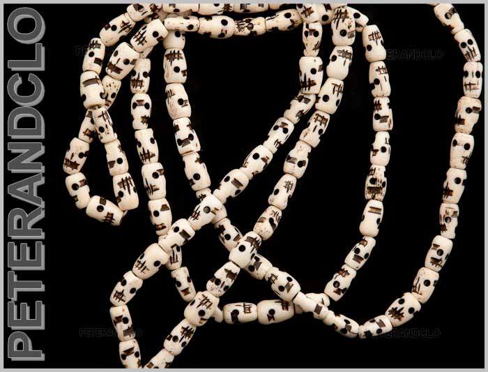 Lot De 5 Perles Tête De Mort En Argent Tibétain 12x8 Mm - Neuf, Sans Marque